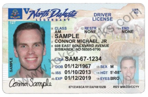 North Dakota Drivers License Front