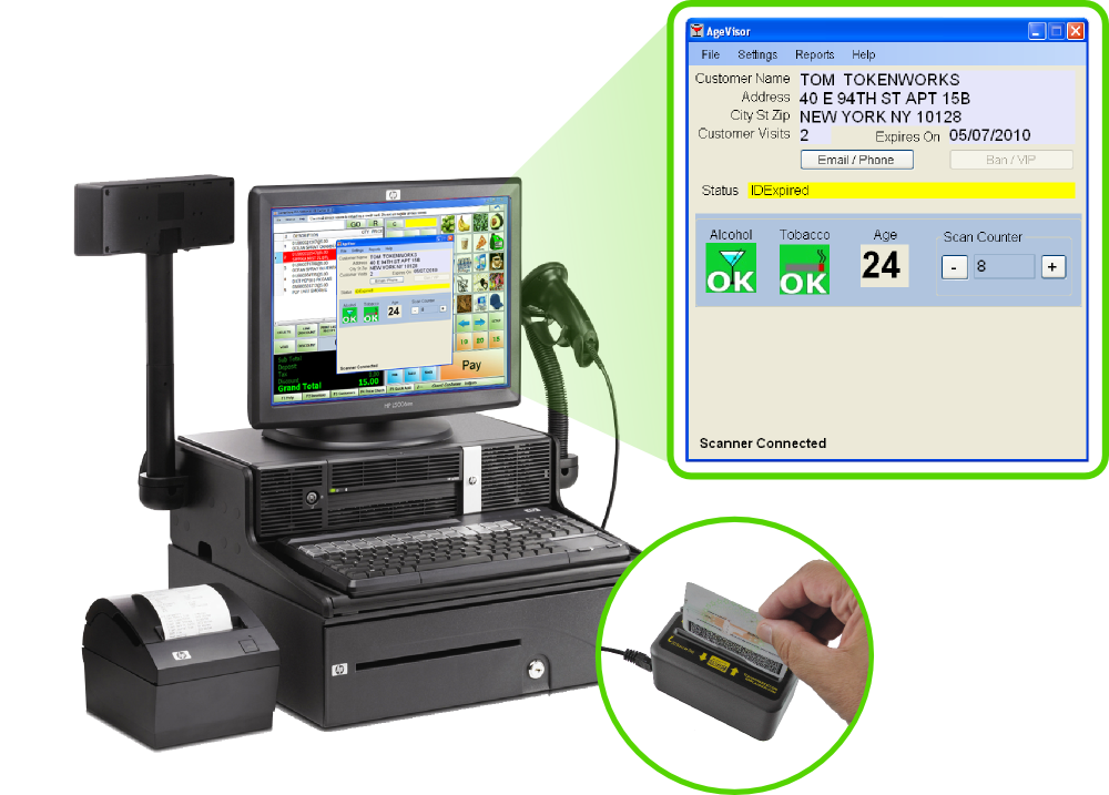 AgeVisor POS ID Scanner with m260 Scanner