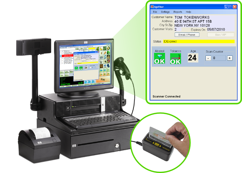 AgeVisor POS ID Scanner with m260 Scanner