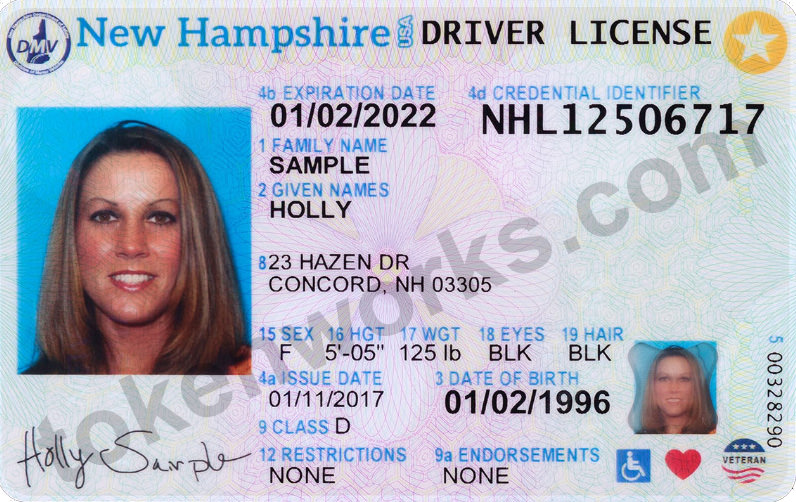 New NH Driver's License and ID card design - front view