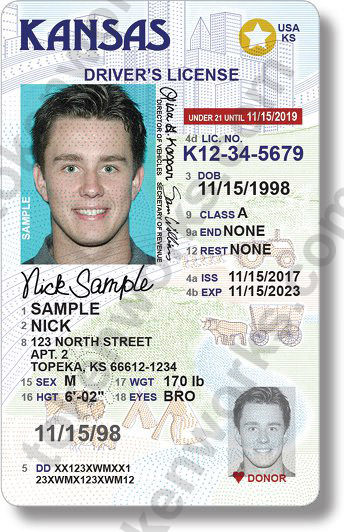 New Kansas REAL ID compliant driver's license design for minors