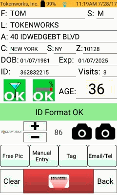 ID Scanner Interface with Warnings