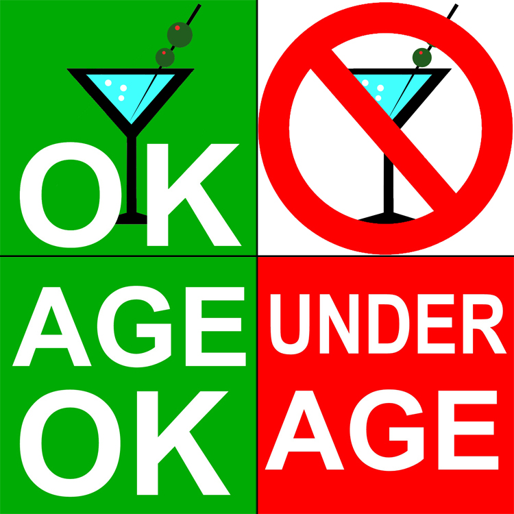 Age OK and Underage Age Verification Icons